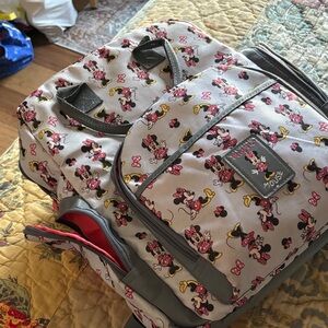 Disney Minnie Mouse Gray Diaper Bag with Pink and Yellow Accents